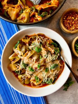 Tortellini and Spinach Stew
