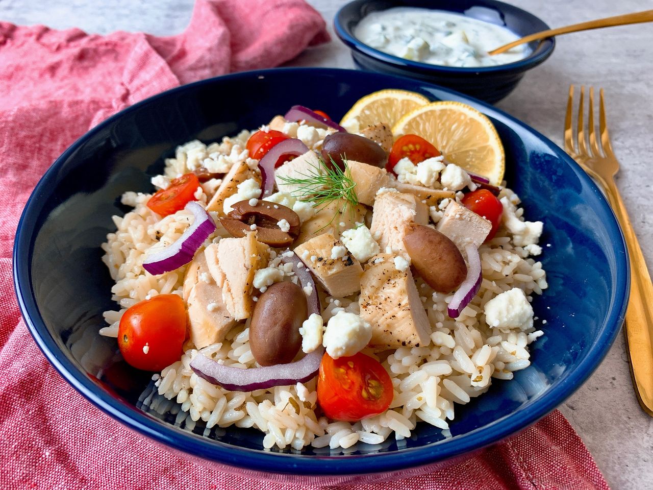 Greek rice bowls