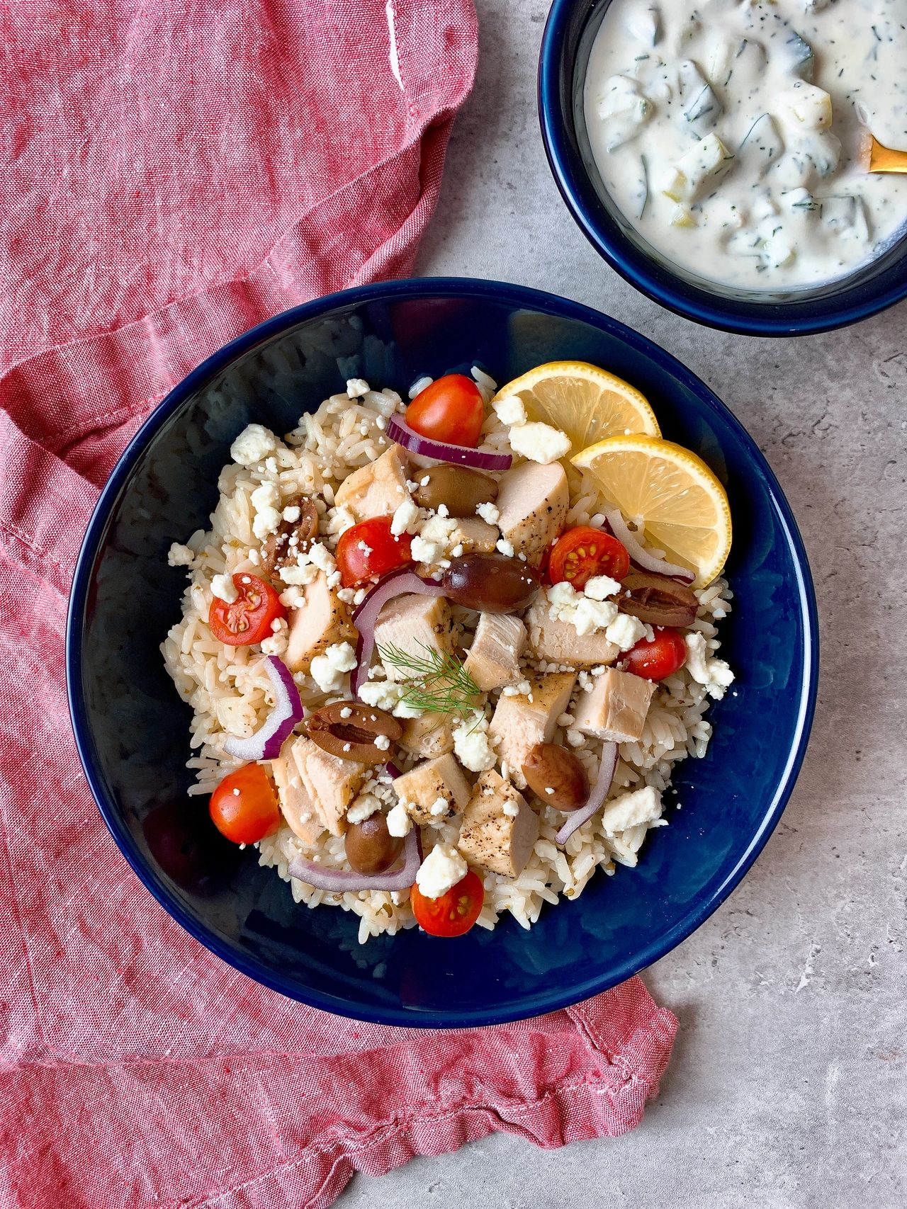 Greek rice bowls