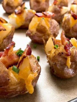 Stuffed Mini Potatoes with Cheddar and Bacon
