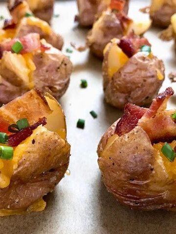 Stuffed Mini Potatoes with Cheddar and Bacon