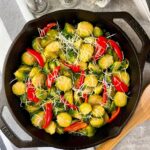 Brussels Sprouts with Bell Peppers and Parmesan