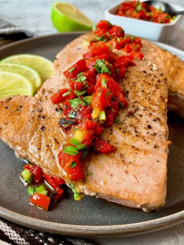 Tuna with Roasted Red Pepper Salsa
