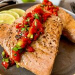 Tuna with Roasted Red Pepper Salsa