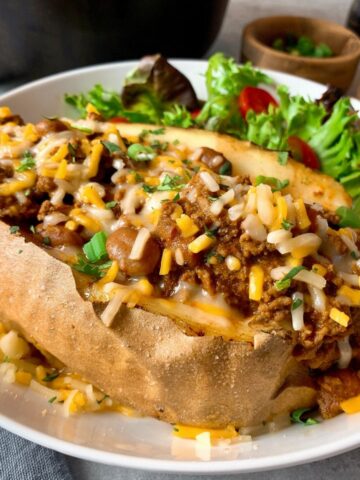 Chili Stuffed Sweet Potatoes