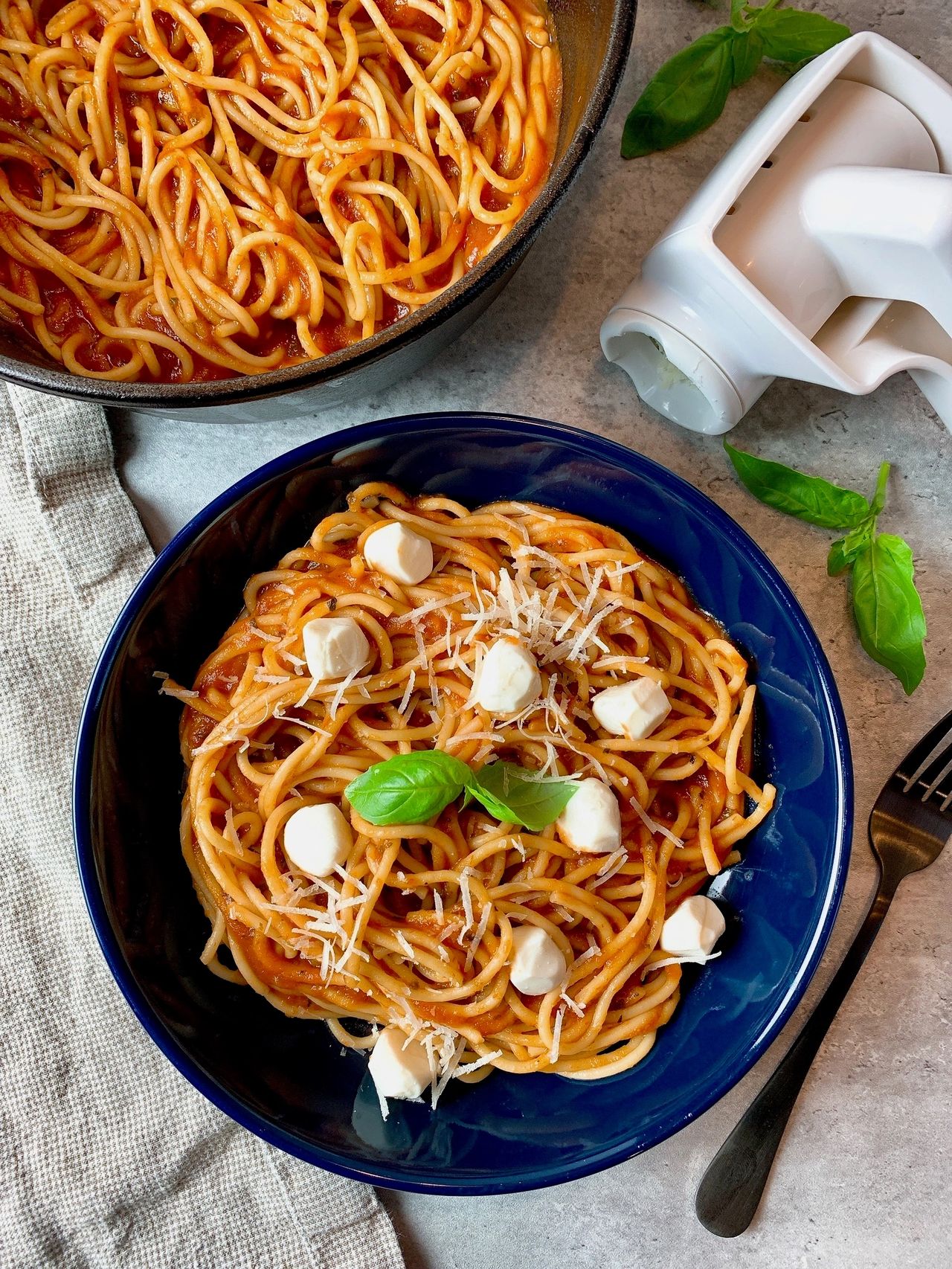 Spaghetti alla Vodka with Fresh Mozzarella