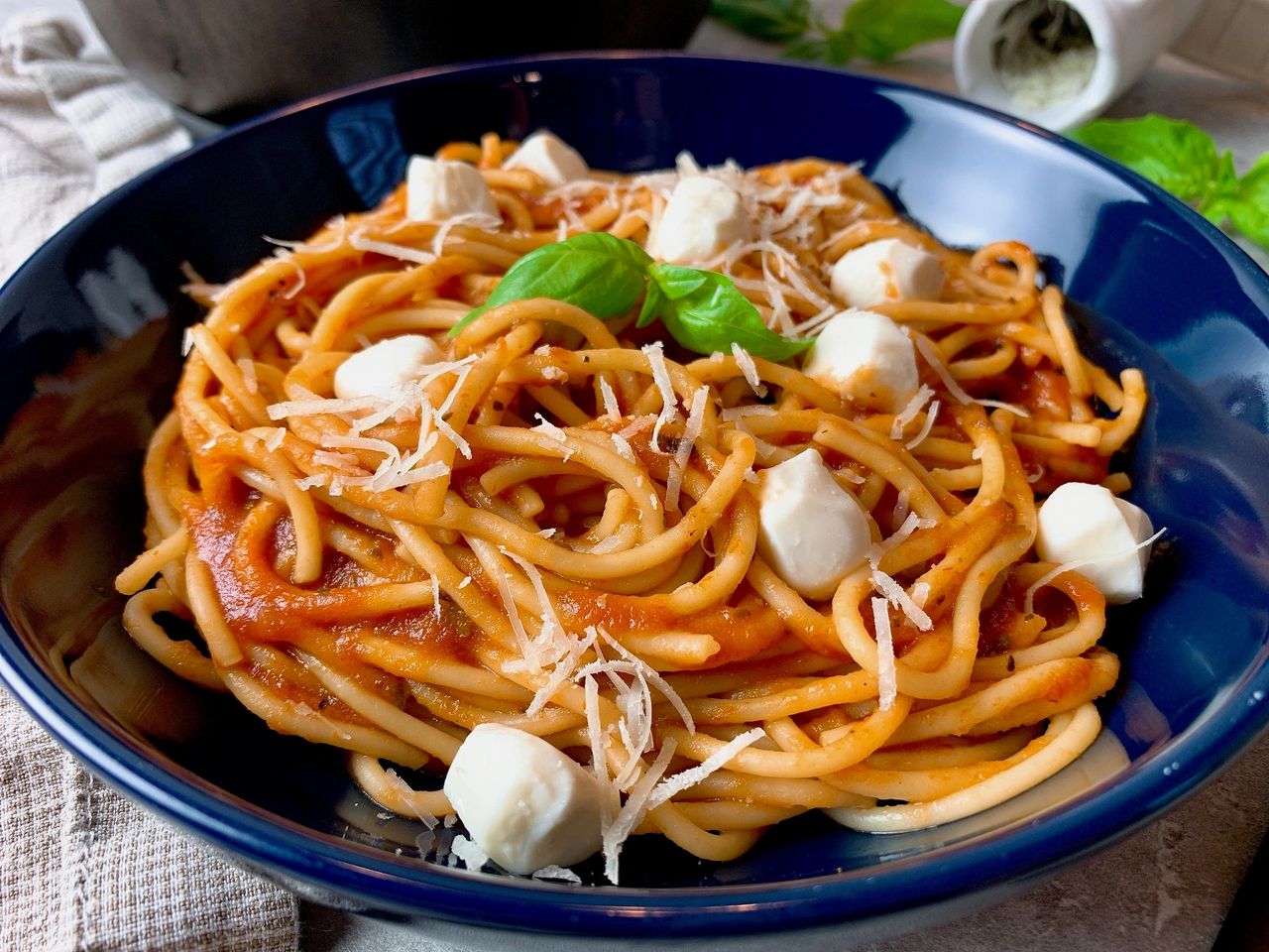 Spaghetti alla Vodka with Fresh Mozzarella