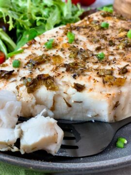 baked fish with Scallion-Wine Butter