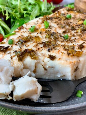 baked fish with Scallion-Wine Butter