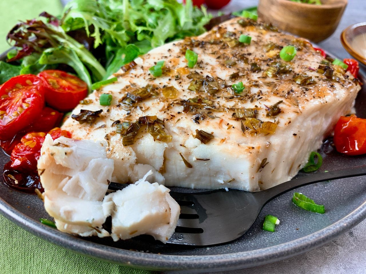 Baked Fish with Scallion-Wine Butter